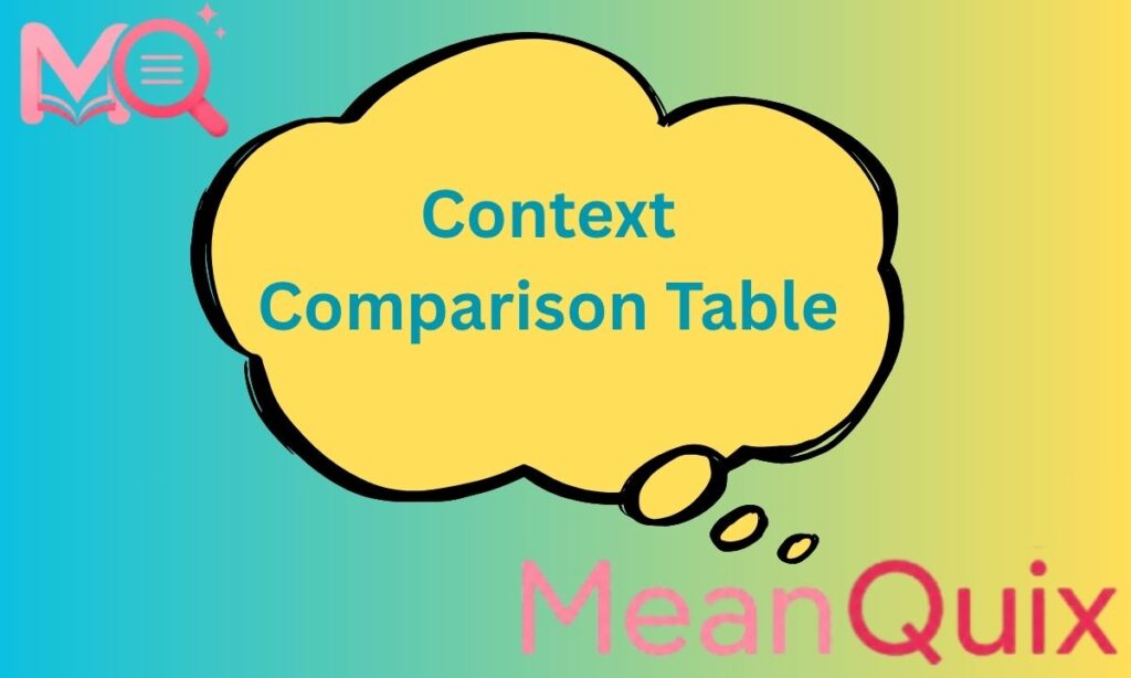Context Comparison Table
