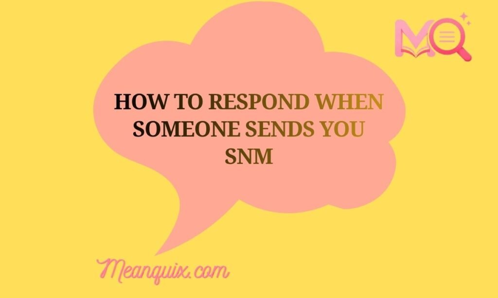 How to Respond When Someone Sends You SNM