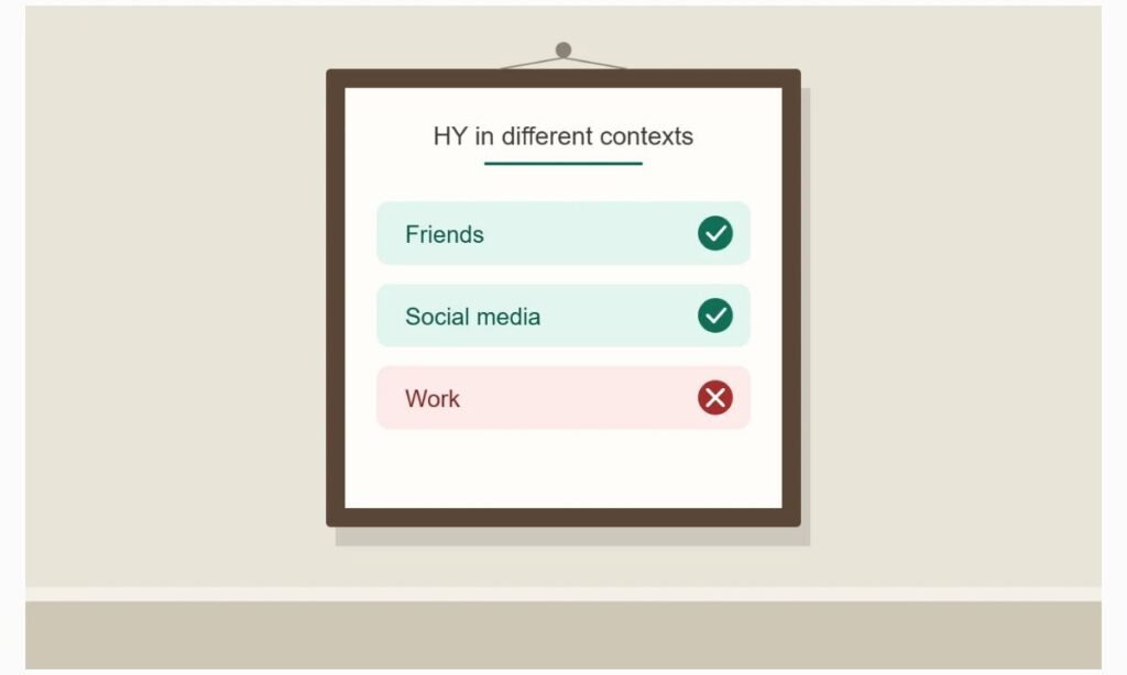 HY Usage in Different Contexts
