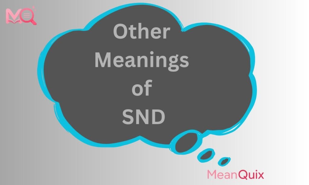 Other Meanings of SND
